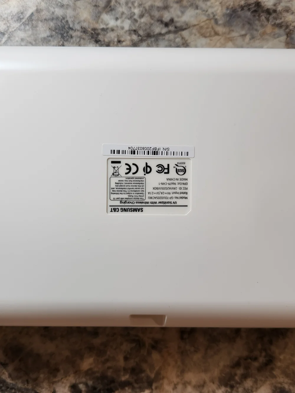 Samsung UV Sanitizer with Wireless Charging, Qi Standard, White